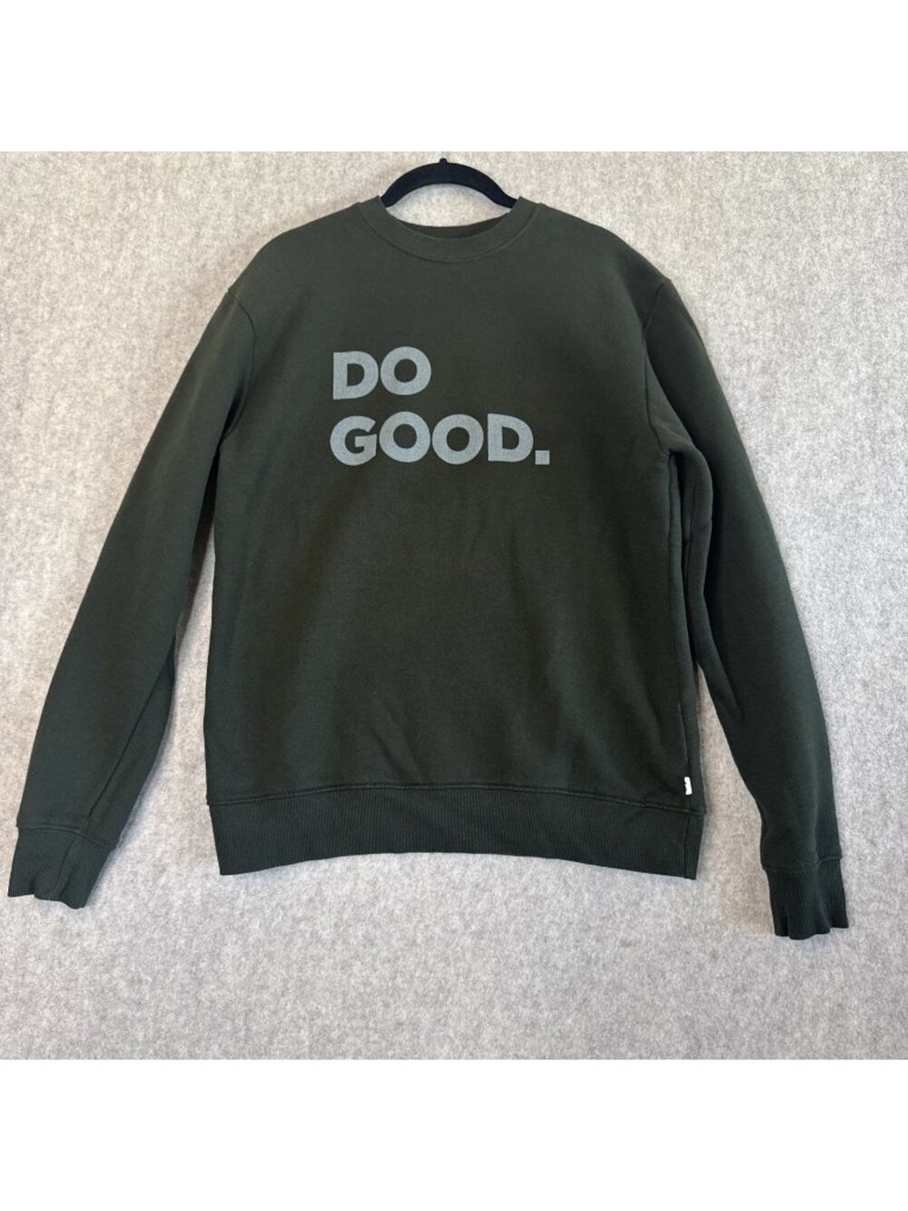 Cotopaxi Do Good Crew Sweatshirt Mens S Dark Green Graphic Pullover Fleece Eco